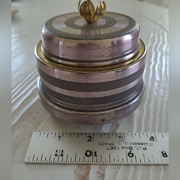 Vintage Aluminum Powder Case And Music Box - Picture 2 of 11